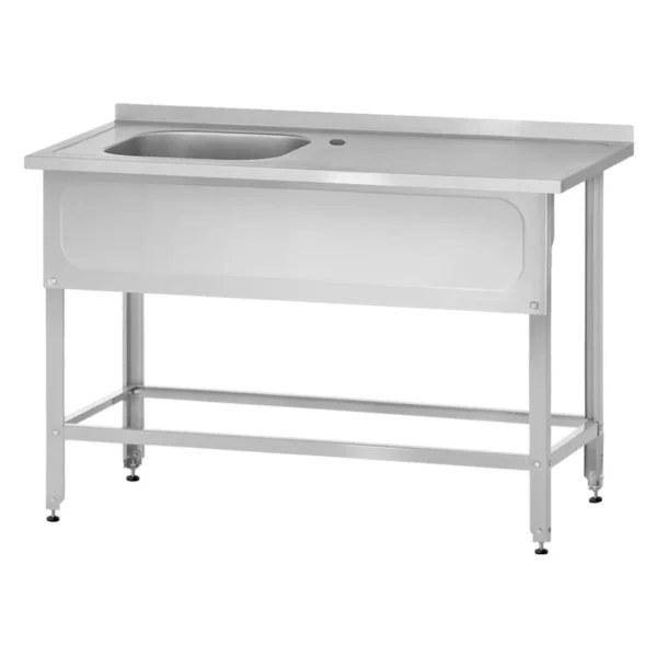 Ванна с рабочей поверхностью РПЦн 1200 «Norma Inox» м/о 400x400x250 (левая , ножка угловая)