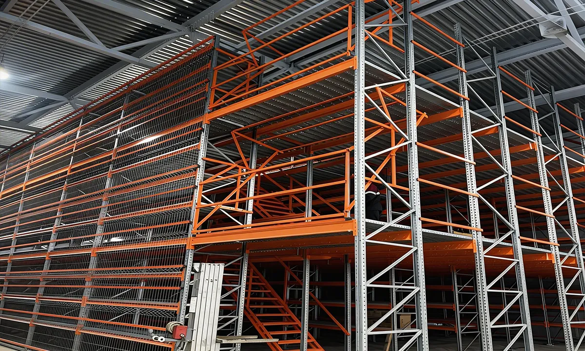 Мезонинные стеллажи для склада